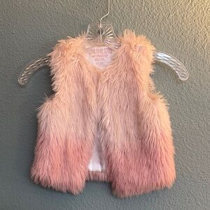 Pink Faux Fur Vest Oshkosh Ombré